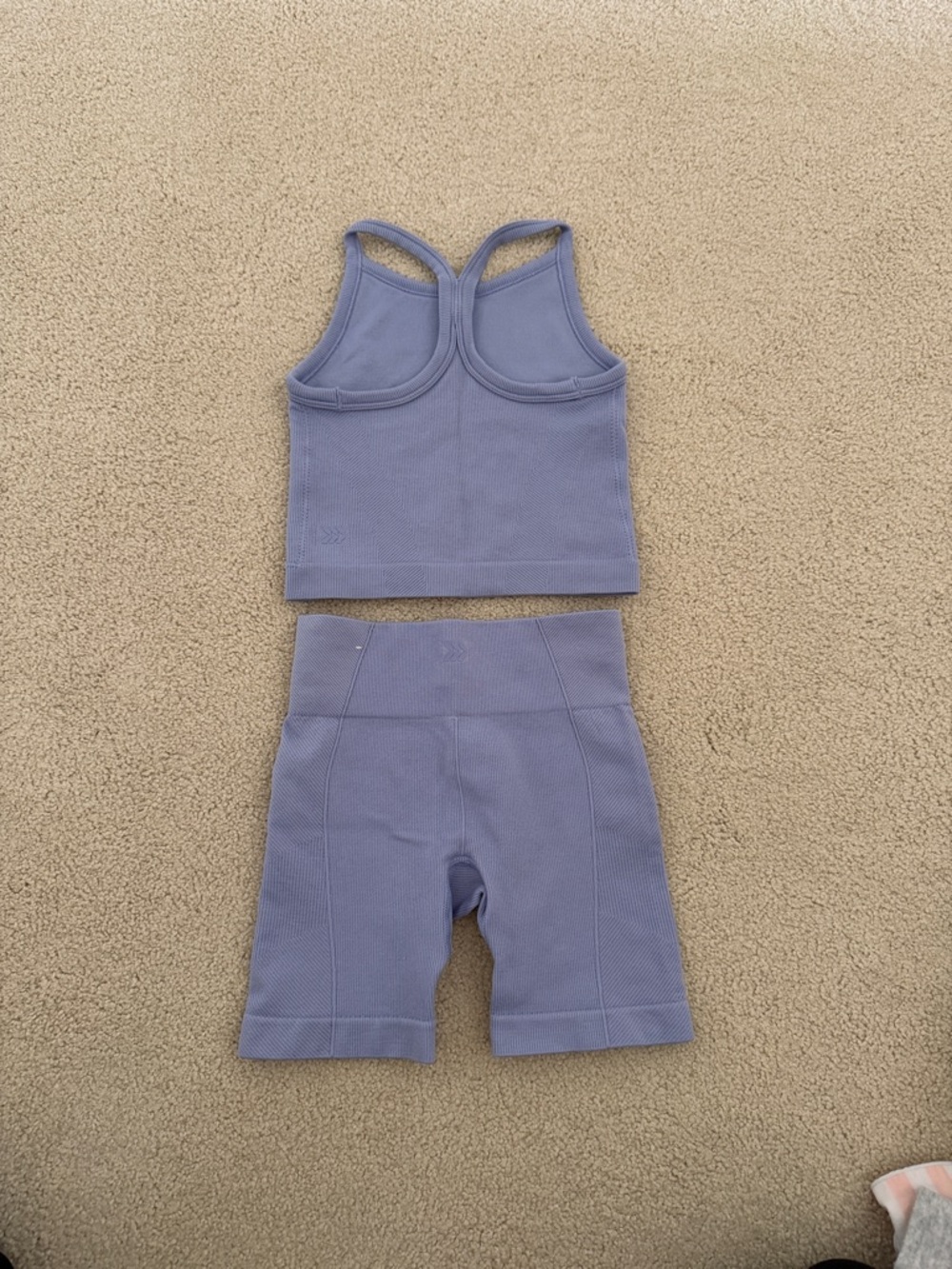 All In Motion Ribbed Tank & Bike Shorts Set - Lavender - Picture 4 of 4